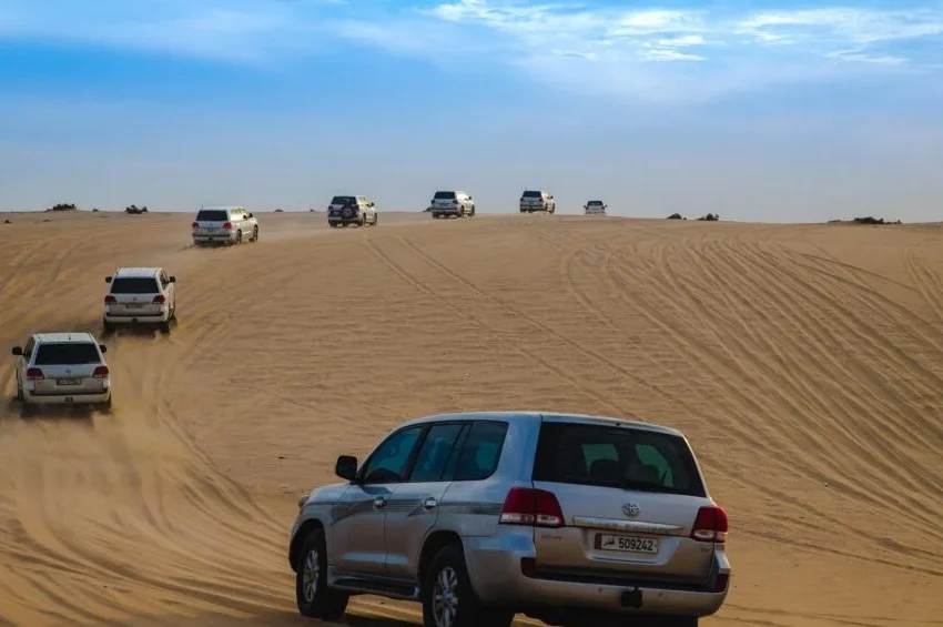 4x4 Land Cruiser dune bashing adventure at Inland Sea Qatar desert
