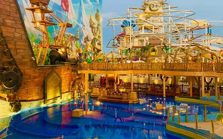 Indoor rides and colorful attractions at Angry Birds World in Doha Qatar