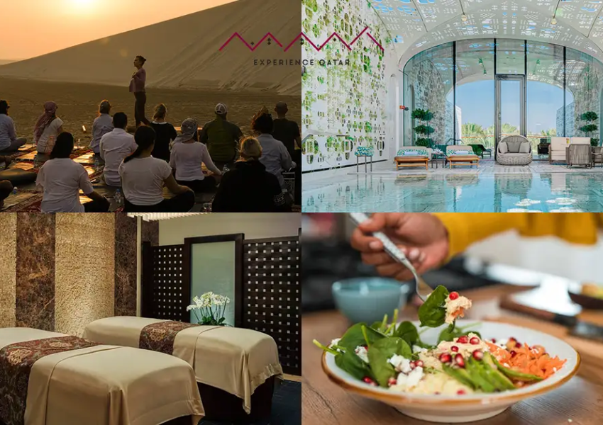 wellness tourism Qatar, desert yoga Doha, fitness retreats Qatar, healthy travel Qatar